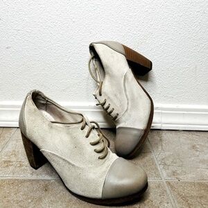 All saints shoes Frankie Suede Heel Shoe cap-toe leather Grey
